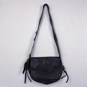 Coach Dakotah Black Whiplash Gunmetal Leather Crossbody Messenger Bag